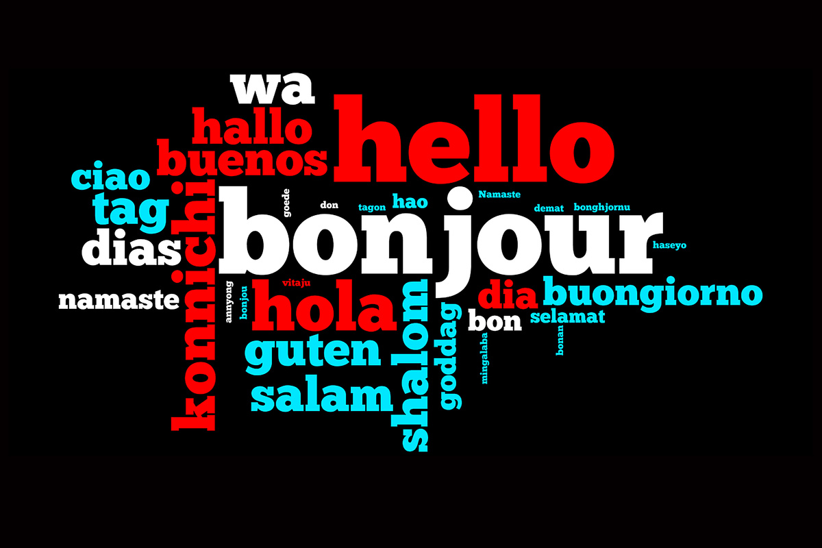 Word Hello translated in many languages